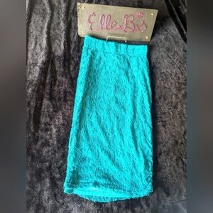 GUC Hot Gal Teal Lace Midi Skirt S